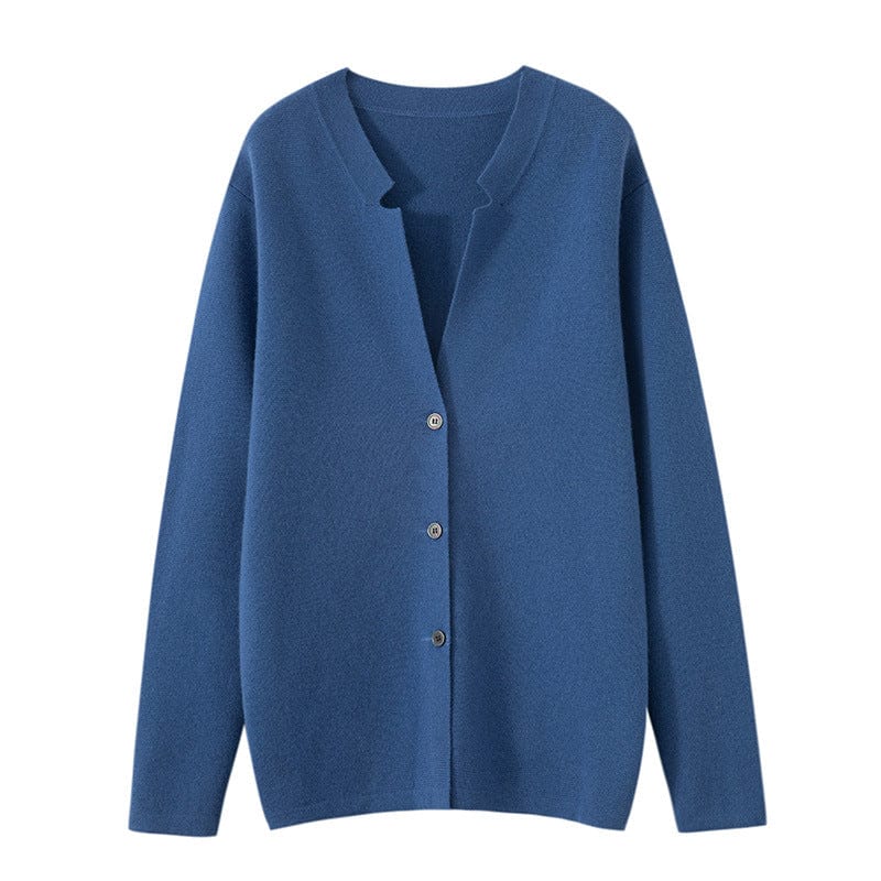 Button-front cardigan with relaxed fit and minimalist design