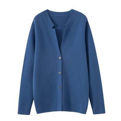 Button-front cardigan with relaxed fit and minimalist design