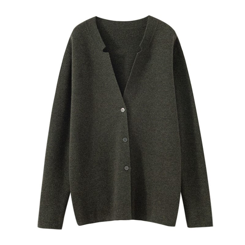 Button-front cardigan with relaxed fit and minimalist design