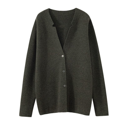 Button-front cardigan with relaxed fit and minimalist design