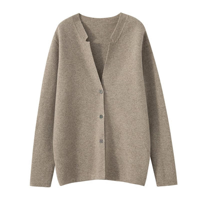 Button-front cardigan with relaxed fit and minimalist design
