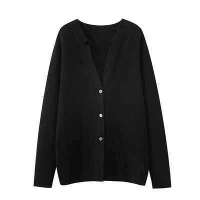 Button-front cardigan with relaxed fit and minimalist design