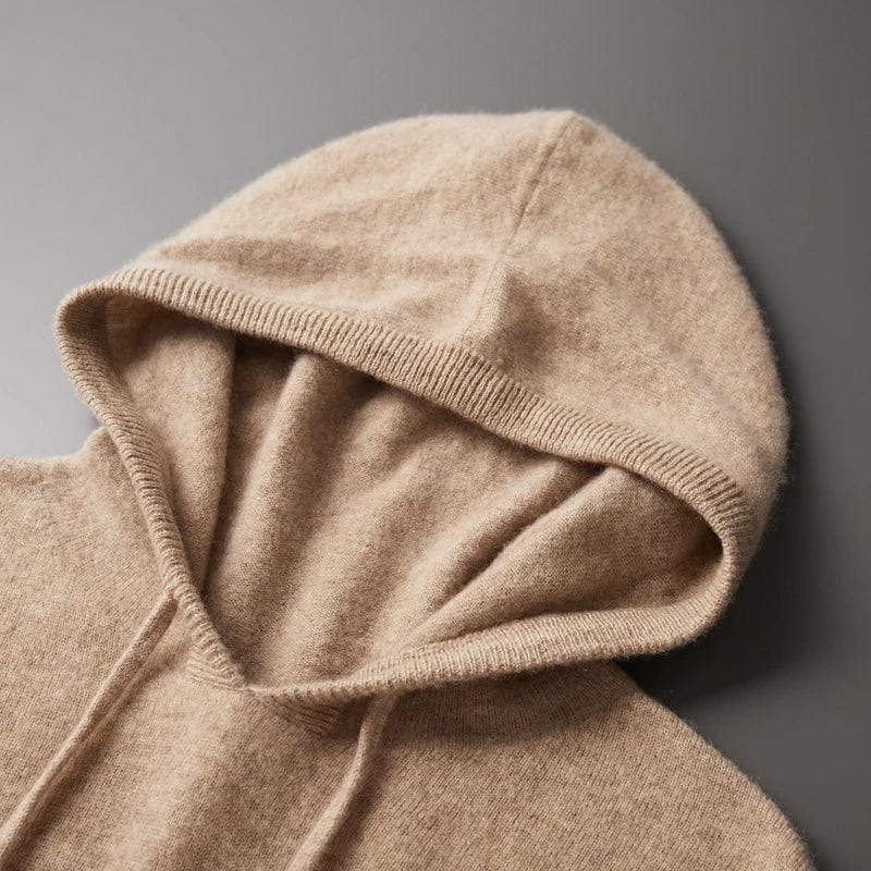 Cashmere hoodie with drawstring detail