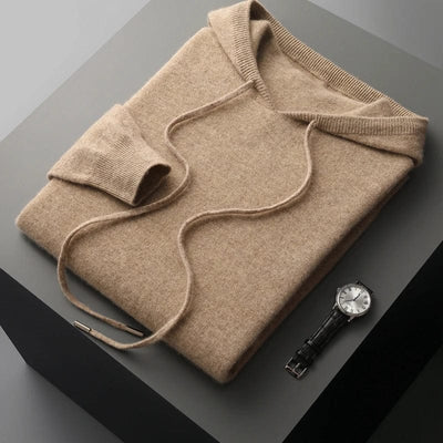 Cashmere hoodie with drawstring detail