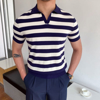 Men’s short-sleeve polo shirt with contrast collar and cuffs