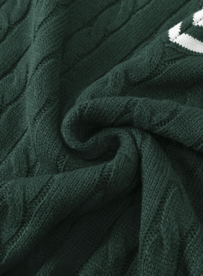 Men’s V-neck sweater with ribbed knit and contrast striped trim